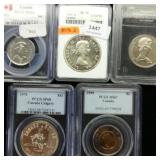 (5) Graded Canadian Coins (Some Silver) 1959-2013