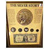 Framed the Silver Story 1974 Kennedy Mint
