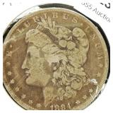 1884 O Morgan Silver Dollar $1