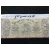 1878 Dominion of Canada One Dollar Bill $1