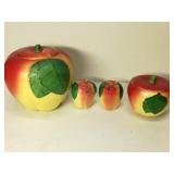 (4) Mid Century Hull Apple Cookie Jar, Sugar, S&P