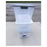(3) Clear Totes with Lids