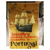 1970 Portugal Travel Poster Pasted to Board