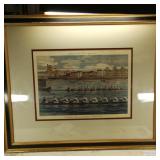 Offset Litho of Antique Etching London Boat Race