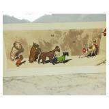 French Humor Colored Etching Dogs Boris O'Klein