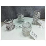 (4) Antique Glass Toothpick Holders