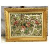 Old Needlepoint Floral Heavy Raised Threads