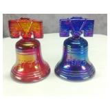 (2) Joe St. Clair Art Glass Bells