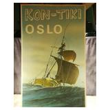 1970 Oslo travel Poster Pasted to Board