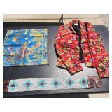 Isaac Misrahi Jacket, Beaded Belt, Peacock Linen