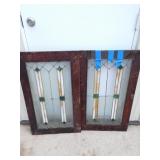 (2) Stain & Lead Seal Framed Windows