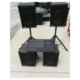 (4) Crate PE-12H Speakers + Eclipse ACM-12P Mixer