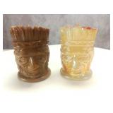 (2) Joe St. Clair Art Glass Toothpick Holders