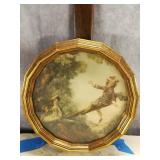 Circular Framed Seesaw Period Piece Lithograph