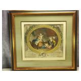 Colored Etching Framed & Matted
