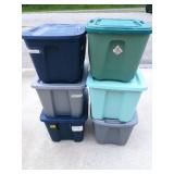 (6) Totes with Lids