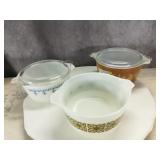 (3) Pyrex Bowls