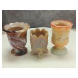 (3) Glass Toothpick Holders J.St. Clair, Imperial