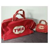 (2) Vintage TWA Vinyl Zipper Bags
