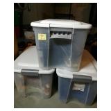 (3) Totes & Contents (Painting Supplies & Cables)