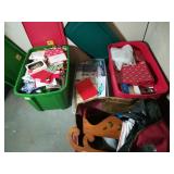 (3) Christmas Totes & Tree Holder