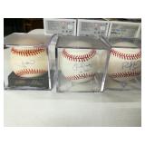 (3) Autographed Balls Goldschmidt Larussa JD Drew