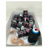 (7) Spools of Black Thread by Maxi-Lock