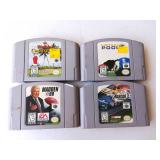 (4) N64 games: Madden 99, NASCAR 2000, Golf, Pool
