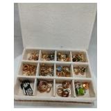 (50+) Costume Rings in Divided Jewelry Box