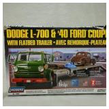 Dodge L-700 & '40 Ford Coupe with Flatbed Trailer