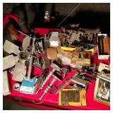 Table Lot of Mostly Automotive Related Items