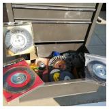 Tote Full of Wire Wheels, Grinding Stones, etc