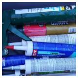 Tote of Caulk & Hardware