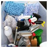 Tote of Cleaning Supplies (Mostly Full)