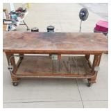 Electrified Wood Bemch pn Casters (Well Built)