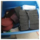 Tote of Sanding Supplies