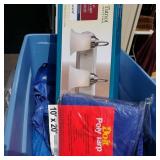 Tote of 3 Tarps & Vanity Lights