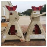 Pair of 3 Ton Jack Stands (fWhtie & Red)