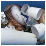 Tote of PVC Pipe Joints, Bucklers, etc.