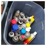 Tote of Lube, Break Cleaner, & Other Cleaners