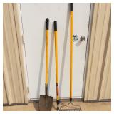 (3) FIbergalss Long Handle Tools