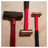 (3) Mallets, Copper Head, Brass Head, Metal Head