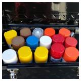 Metal Tool Box with 15 Cans of Spray Paint