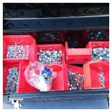 Metal Tool Box with Sorted Nuts