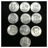 (10) 1976 Bicentennial Kennedy Half Dollars