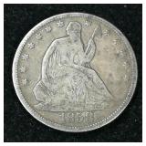 1858 Seated Half Dollar 50c