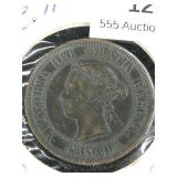 1876 H Canada Large Cent 1c