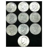 (10) 1971 & 72 Ike Dollars