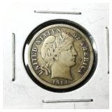 1914 Barber Dime 10c VF CoinSnap