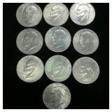 (10) 1976 Type 2 Bicentennial Ike Dollars